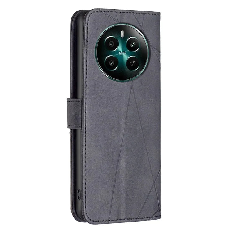 BINFEN COLOR BF05 For Realme 12+ 5G Case Geometric Imprinted Wallet Phone Cover