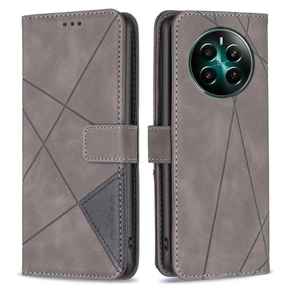 BINFEN COLOR BF05 For Realme 12+ 5G Case Geometric Imprinted Wallet Phone Cover