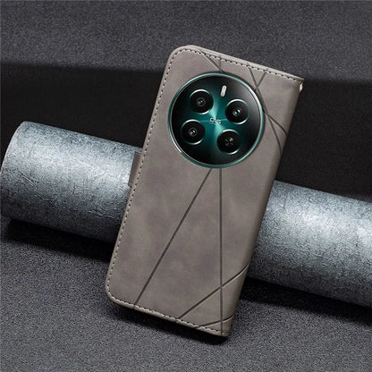 BINFEN COLOR BF05 For Realme 12+ 5G Case Geometric Imprinted Wallet Phone Cover