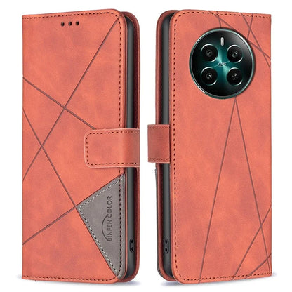 BINFEN COLOR BF05 For Realme 12+ 5G Case Geometric Imprinted Wallet Phone Cover