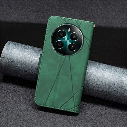 BINFEN COLOR BF05 For Realme 12+ 5G Case Geometric Imprinted Wallet Phone Cover