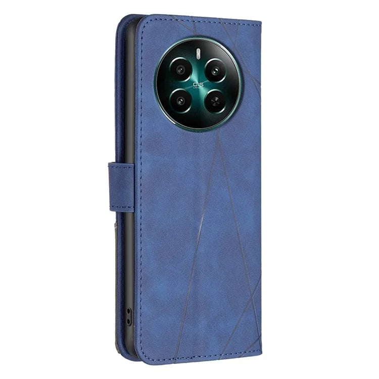 BINFEN COLOR BF05 For Realme 12+ 5G Case Geometric Imprinted Wallet Phone Cover