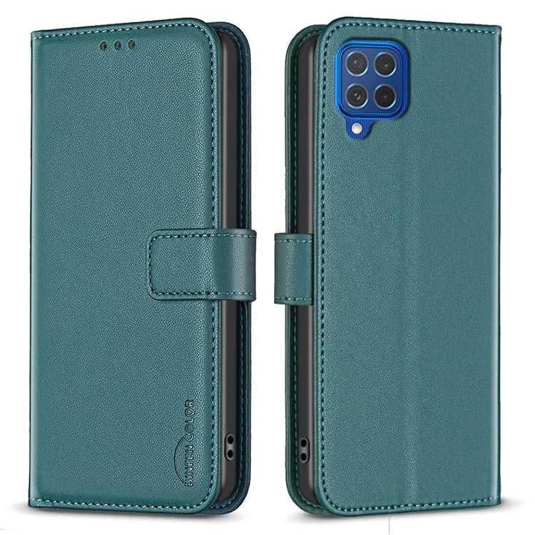 BINFEN COLOR BF17 For Samsung Galaxy M62 / F62 Case Flip Design PU Leather Full Protection Phone Cover