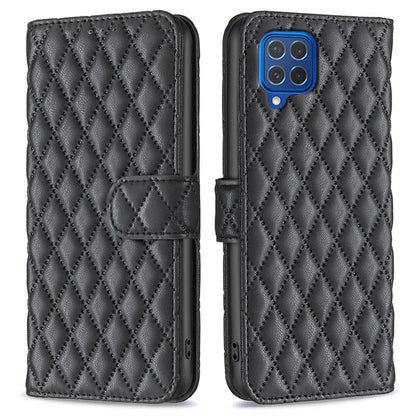 BINFEN COLOR BF Style-14 For Samsung Galaxy M62 / F62 Wallet Case Rhombus Leather Phone Cover