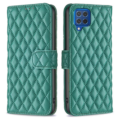 BINFEN COLOR BF Style-14 For Samsung Galaxy M62 / F62 Wallet Case Rhombus Leather Phone Cover