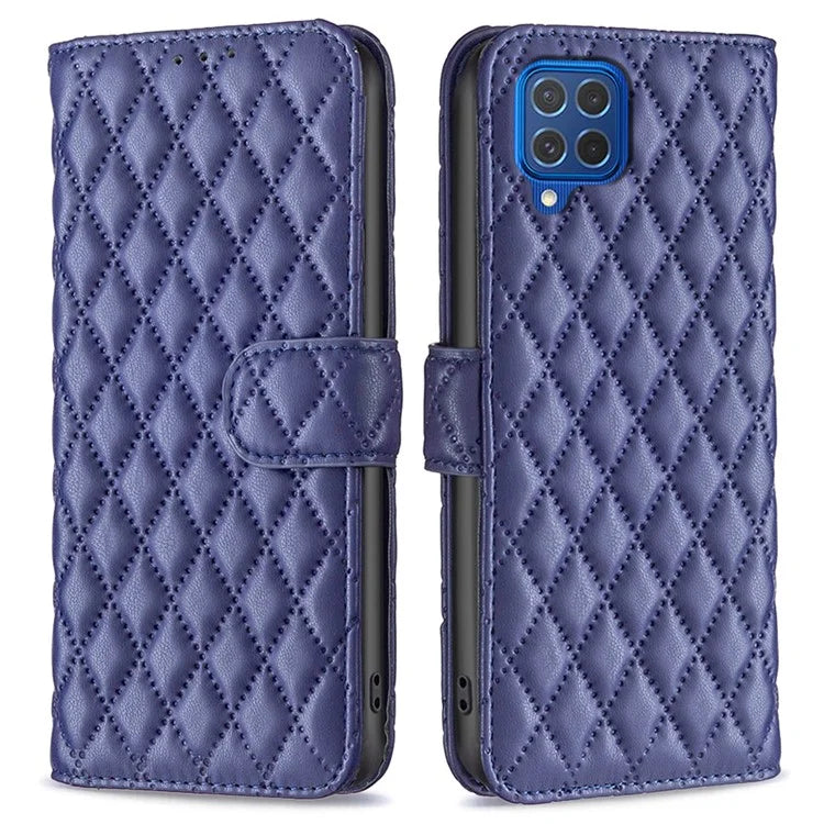 BINFEN COLOR BF Style-14 For Samsung Galaxy M62 / F62 Wallet Case Rhombus Leather Phone Cover