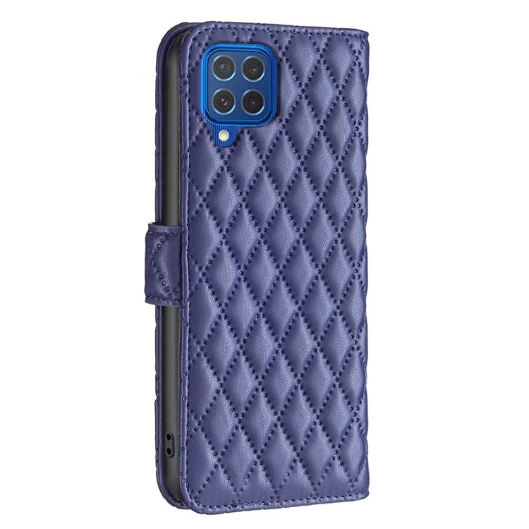 BINFEN COLOR BF Style-14 For Samsung Galaxy M62 / F62 Wallet Case Rhombus Leather Phone Cover
