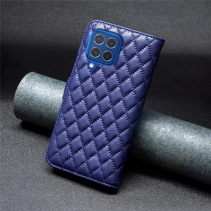 BINFEN COLOR BF Style-14 For Samsung Galaxy M62 / F62 Wallet Case Rhombus Leather Phone Cover