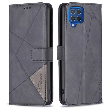 BINFEN COLOR BF05 For Samsung Galaxy M62 / F62 Magnetic Phone Case Geometric Imprinted Stand Cover