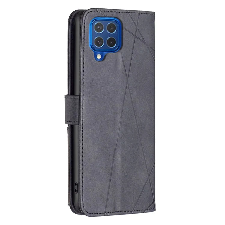 BINFEN COLOR BF05 For Samsung Galaxy M62 / F62 Magnetic Phone Case Geometric Imprinted Stand Cover