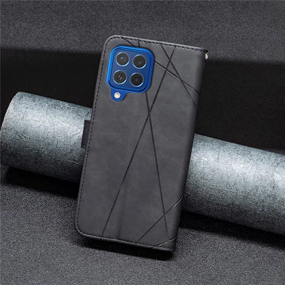 BINFEN COLOR BF05 For Samsung Galaxy M62 / F62 Magnetic Phone Case Geometric Imprinted Stand Cover