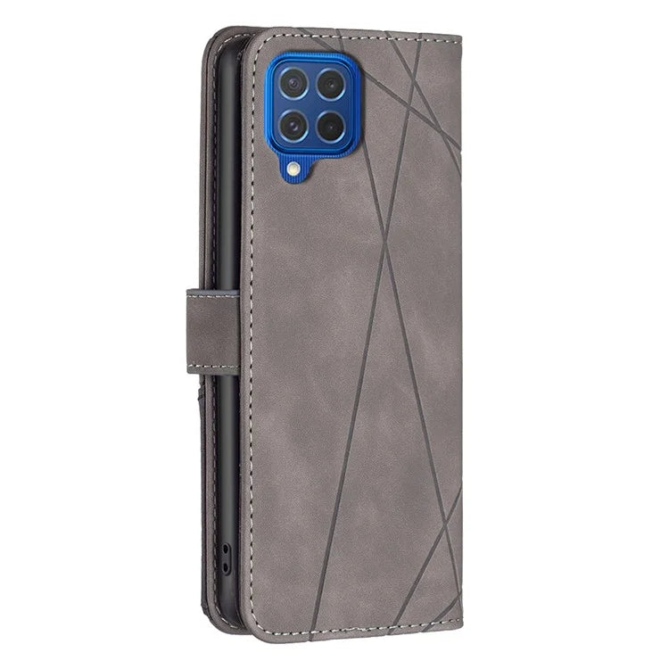 BINFEN COLOR BF05 For Samsung Galaxy M62 / F62 Magnetic Phone Case Geometric Imprinted Stand Cover