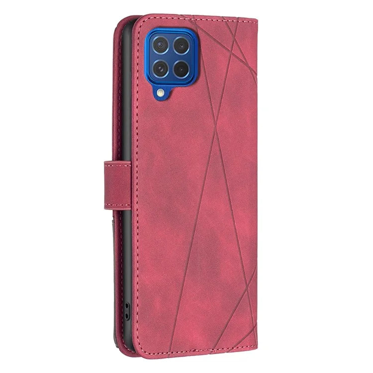 BINFEN COLOR BF05 For Samsung Galaxy M62 / F62 Magnetic Phone Case Geometric Imprinted Stand Cover