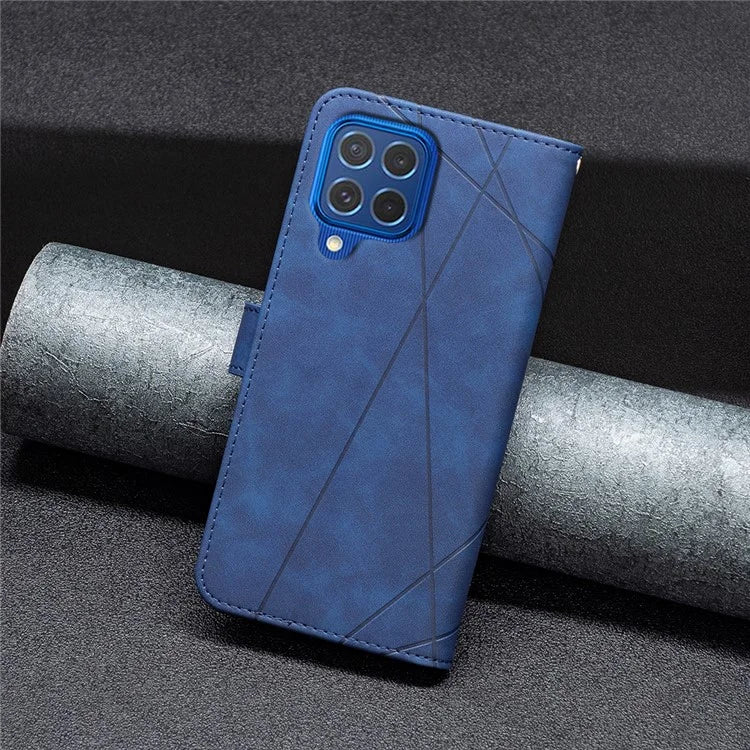 BINFEN COLOR BF05 For Samsung Galaxy M62 / F62 Magnetic Phone Case Geometric Imprinted Stand Cover