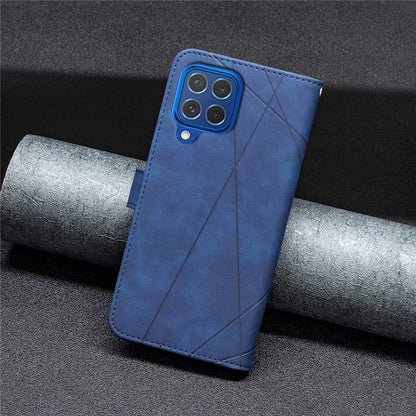BINFEN COLOR BF05 For Samsung Galaxy M62 / F62 Magnetic Phone Case Geometric Imprinted Stand Cover