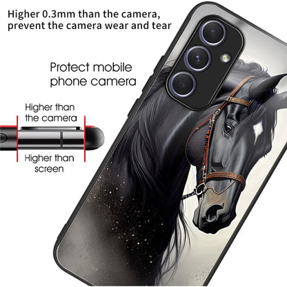 For Samsung Galaxy A54 5G Case Anti-Drop Tempered Glass+TPU Pattern Print Phone Cover
