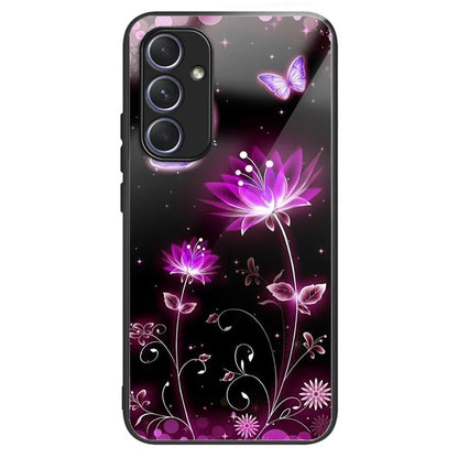 For Samsung Galaxy A54 5G Case Anti-Drop Tempered Glass+TPU Pattern Print Phone Cover