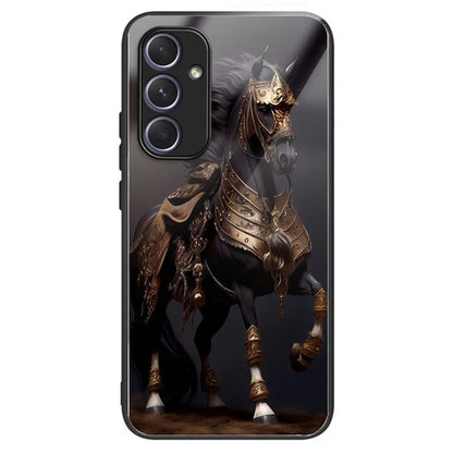 For Samsung Galaxy A54 5G Case Anti-Drop Tempered Glass+TPU Pattern Print Phone Cover