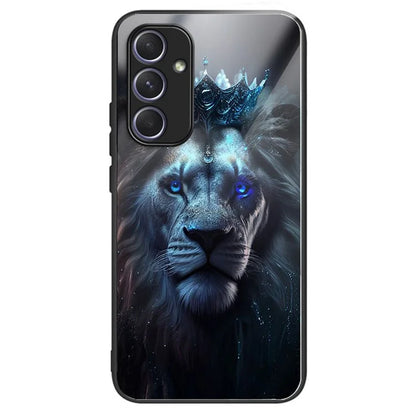 For Samsung Galaxy A54 5G Case Anti-Drop Tempered Glass+TPU Pattern Print Phone Cover