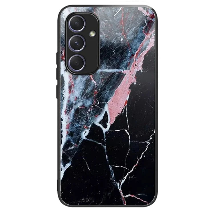 For Samsung Galaxy A54 5G Case Anti-Drop Tempered Glass+TPU Pattern Print Phone Cover