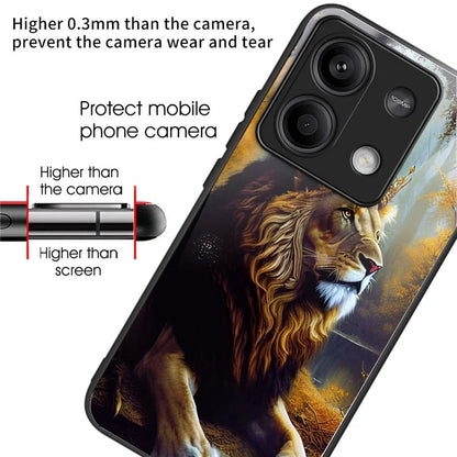 For Xiaomi Redmi Note 13 5G Case Tempered Glass+TPU Phone Cover Pattern Printing