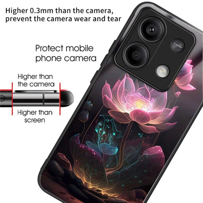 For Xiaomi Redmi Note 13 5G Case Tempered Glass+TPU Phone Cover Pattern Printing