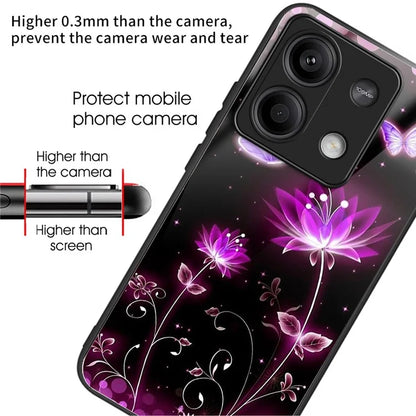 For Xiaomi Redmi Note 13 5G Case Tempered Glass+TPU Phone Cover Pattern Printing