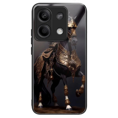 For Xiaomi Redmi Note 13 5G Case Tempered Glass+TPU Phone Cover Pattern Printing
