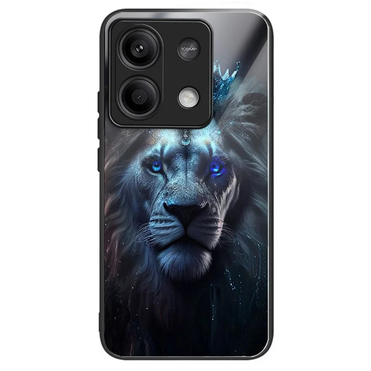 For Xiaomi Redmi Note 13 5G Case Tempered Glass+TPU Phone Cover Pattern Printing