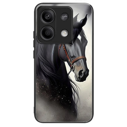 For Xiaomi Redmi Note 13 5G Case Tempered Glass+TPU Phone Cover Pattern Printing