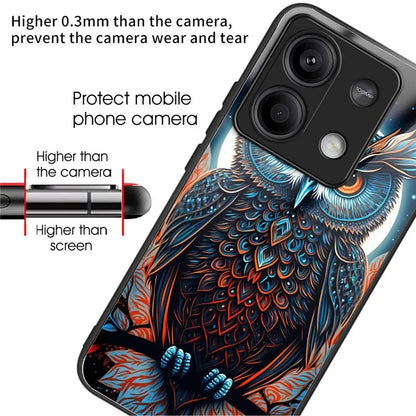 For Xiaomi Redmi Note 13 5G Case Tempered Glass+TPU Phone Cover Pattern Printing