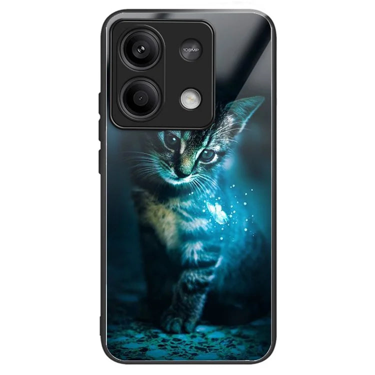 For Xiaomi Redmi Note 13 5G Case Tempered Glass+TPU Phone Cover Pattern Printing