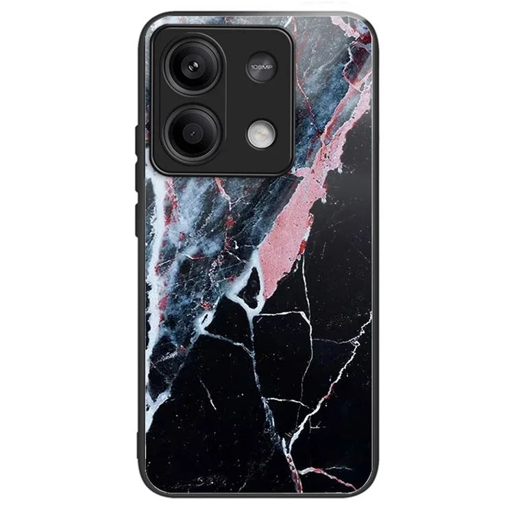 For Xiaomi Redmi Note 13 5G Case Tempered Glass+TPU Phone Cover Pattern Printing