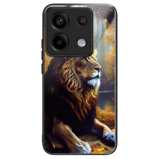 For Xiaomi Redmi Note 13 Pro 5G / Poco X6 5G Slim Case Pattern Printing Tempered Glass TPU Phone Cover