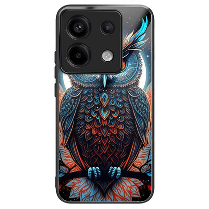 For Xiaomi Redmi Note 13 Pro 5G / Poco X6 5G Slim Case Pattern Printing Tempered Glass TPU Phone Cover