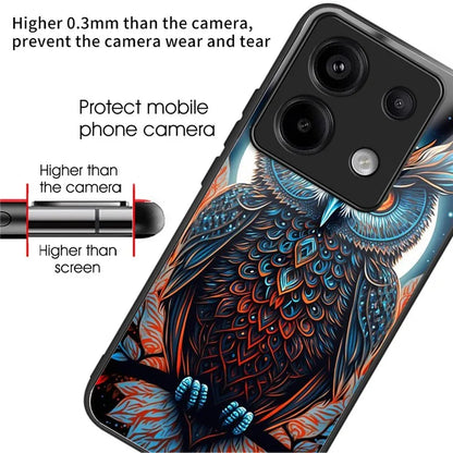 For Xiaomi Redmi Note 13 Pro 5G / Poco X6 5G Slim Case Pattern Printing Tempered Glass TPU Phone Cover