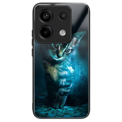 For Xiaomi Redmi Note 13 Pro 5G / Poco X6 5G Slim Case Pattern Printing Tempered Glass TPU Phone Cover