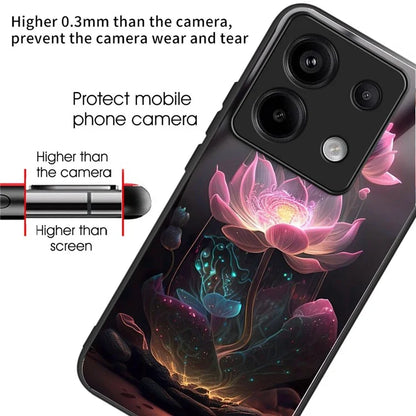 For Xiaomi Redmi Note 13 Pro 5G / Poco X6 5G Slim Case Pattern Printing Tempered Glass TPU Phone Cover