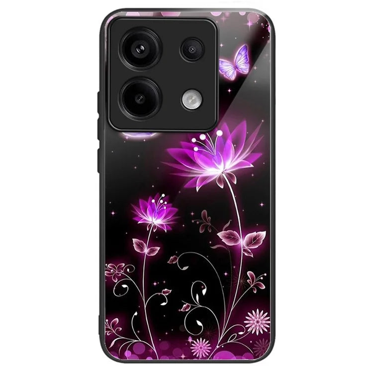 For Xiaomi Redmi Note 13 Pro 5G / Poco X6 5G Slim Case Pattern Printing Tempered Glass TPU Phone Cover