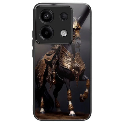 For Xiaomi Redmi Note 13 Pro 5G / Poco X6 5G Slim Case Pattern Printing Tempered Glass TPU Phone Cover