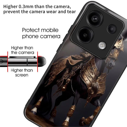 For Xiaomi Redmi Note 13 Pro 5G / Poco X6 5G Slim Case Pattern Printing Tempered Glass TPU Phone Cover