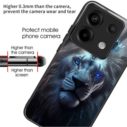 For Xiaomi Redmi Note 13 Pro 5G / Poco X6 5G Slim Case Pattern Printing Tempered Glass TPU Phone Cover