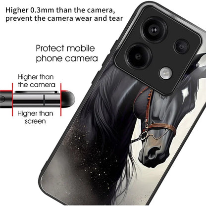 For Xiaomi Redmi Note 13 Pro 5G / Poco X6 5G Slim Case Pattern Printing Tempered Glass TPU Phone Cover