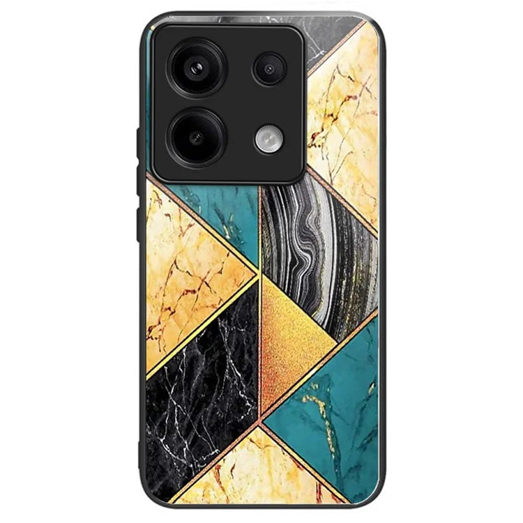 For Xiaomi Redmi Note 13 Pro 5G / Poco X6 5G Slim Case Pattern Printing Tempered Glass TPU Phone Cover