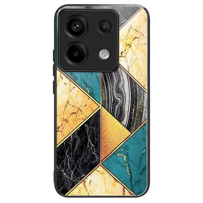 For Xiaomi Redmi Note 13 Pro 5G / Poco X6 5G Slim Case Pattern Printing Tempered Glass TPU Phone Cover