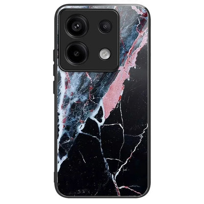 For Xiaomi Redmi Note 13 Pro 5G / Poco X6 5G Slim Case Pattern Printing Tempered Glass TPU Phone Cover