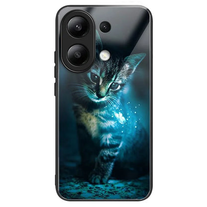 For Xiaomi Redmi Note 13 4G Phone Case Pattern Printed Tempered Glass Back Cover
