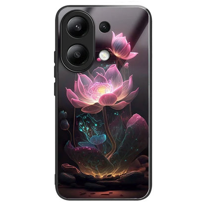 For Xiaomi Redmi Note 13 4G Phone Case Pattern Printed Tempered Glass Back Cover