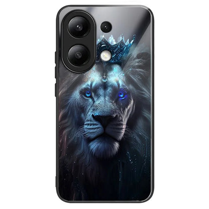 For Xiaomi Redmi Note 13 4G Phone Case Pattern Printed Tempered Glass Back Cover