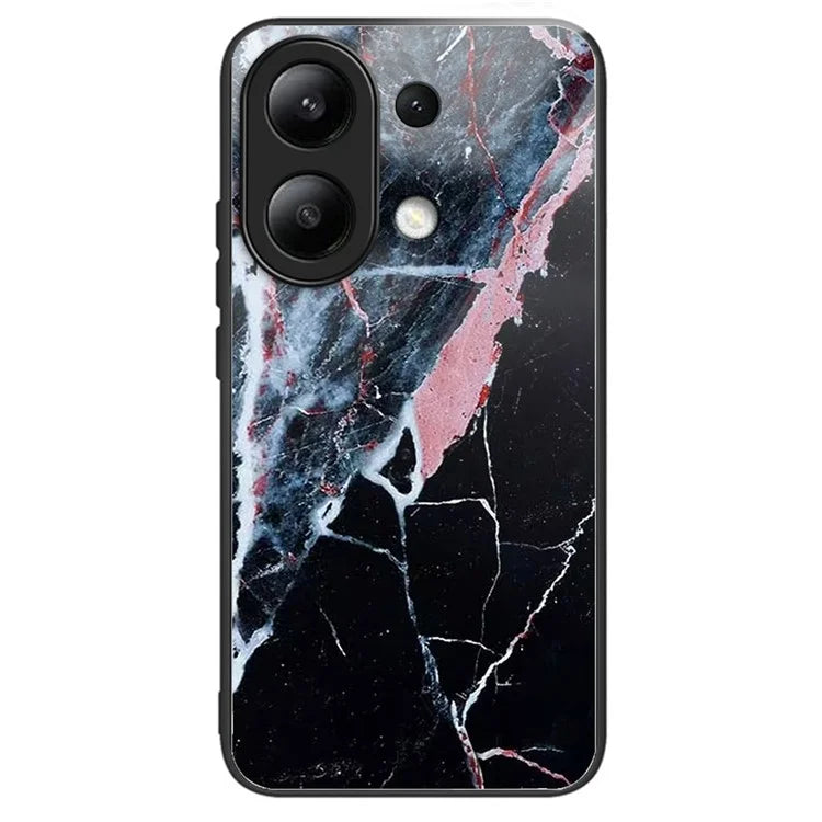 For Xiaomi Redmi Note 13 4G Phone Case Pattern Printed Tempered Glass Back Cover
